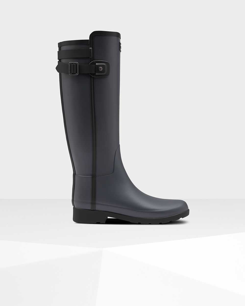 Hunter Women's Refined Slim Fit Contrast Tall Wellington Boots Black,TFND86271